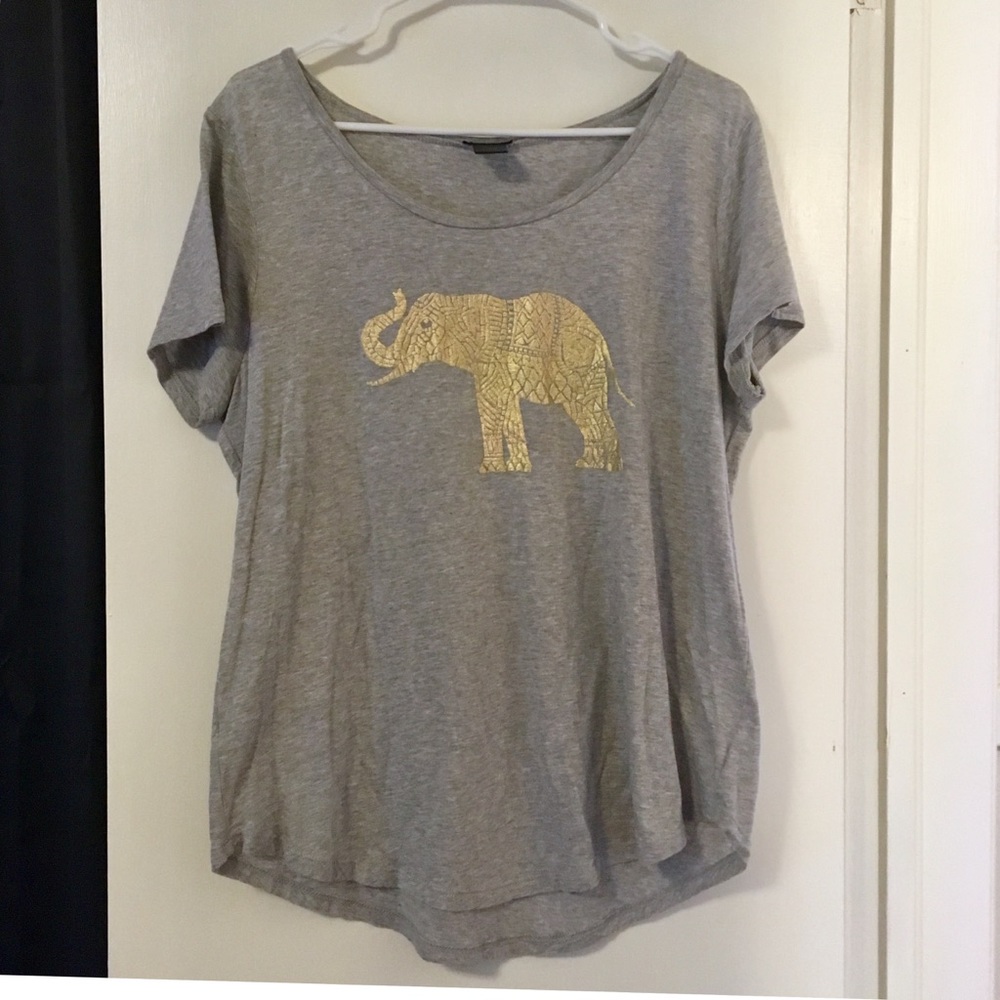 Ann Taylor TShirt- Gold Elephant Design